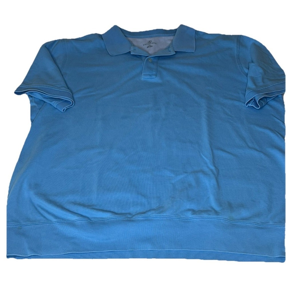 Lands End Polo Shirt Mens XL Blue Short Sleeve Cotton Casual Classic Fit